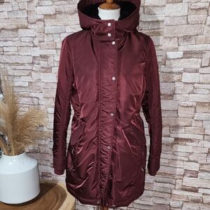 Abercrombie & Fitch Women's Burgundy Jacket Water Resistant Wind Resistant